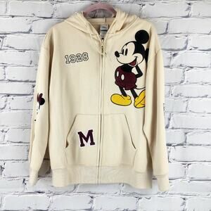 Disney Sweatshirt Womens L 1928 Mickey Minnie Pluto Zipper Hoodie